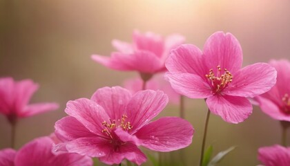 Fototapeta premium Cinemagraph of a pink flowers with blurred particles. Cinemagraph seamless loop animation motion. 4