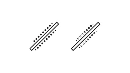 Two parallel lines with dots, representing data transfer or connection