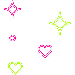 Cute Stars Line Neon