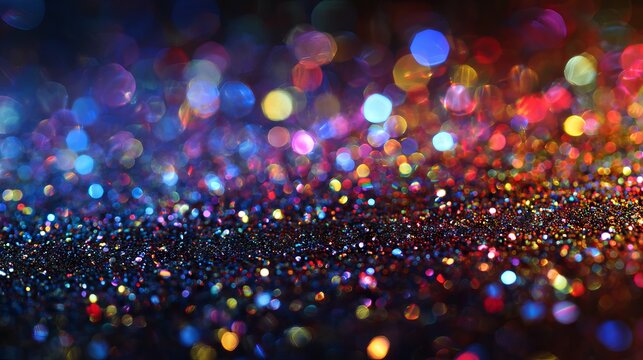Glittering colorful party background with sparkling bokeh lights festive holiday celebration New Years Eve wallpaper and shimmering confetti backdrop - Powered by Adobe