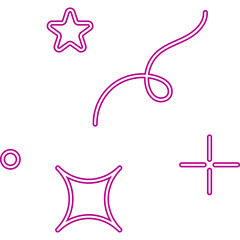 Obraz premium Cute Stars Line Neon