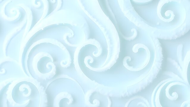 하늘색 소라색 배경에 물결용 소용도리 패턴이 은은한게 들어간 It has a light blue sky blue background with a wave pattern