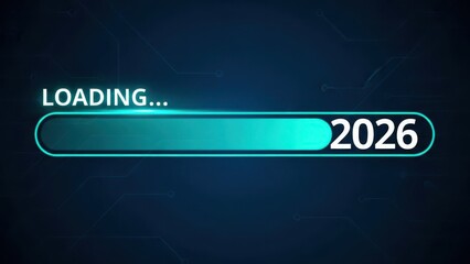Loading bar showing progress towards the year 2026