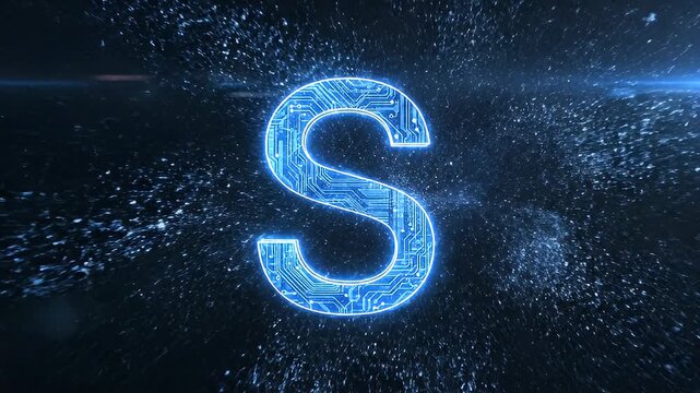 Animated Blue Energy S Logo Reveal For Video.