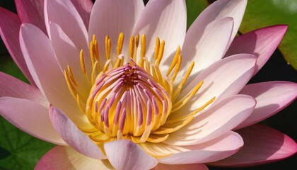 Close up of big pink lotus flower - water lily flower. 1