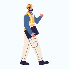 Illustration of an Surveyor Equipment with clipboard