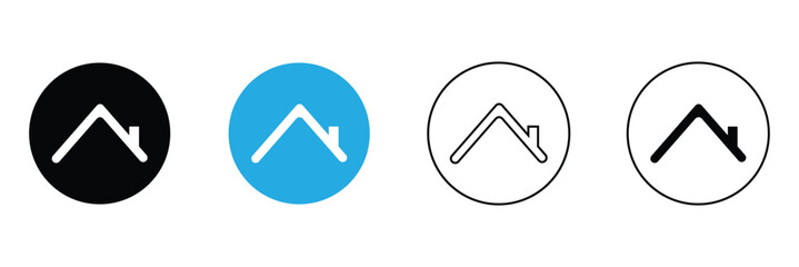 House  Home roof icon set. house top vector symbol. Home design symbol for apps and websites. isolated on white and black background. vector illustration. EPS 10 .