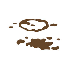 Coffee stain rings set isolated on white background for grunge Design. Vector hand drawn illustration