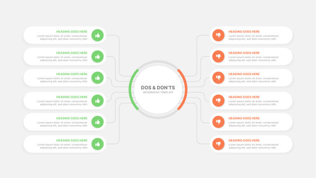 Dos and Don'ts Infographic Template: Comparison, Checklist, Business, and Educational Design