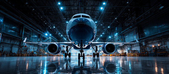 passenger jet aircraft airplane hangar maintenance