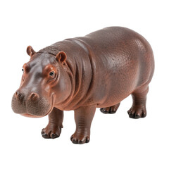 Realistic hippopotamus figurine with detailed texture and transparent background, perfect for various creative projects