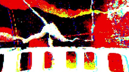 Retro 8 Bit Transition creating a nostalgic game over or level up effect with blocky glitch art.