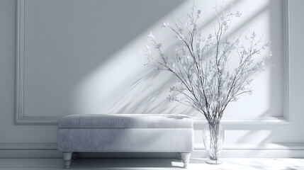 A calm atmosphere fills a minimal hallway decorated beautifully for the New Year season