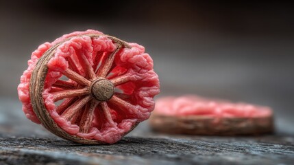 Dried flower placed on a table symbolizing cognitive recovery wheel concept in circular design for wellness and healing