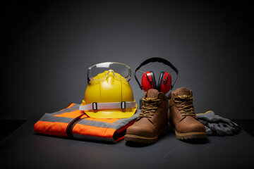 construction and industrial safety gear equipment display