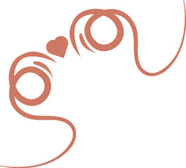 Delicate, swirling, heart shaped frame adds a touch of romance and elegance