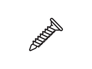 Clean 2D Vector Screw Icon Line Art Illustration Ideal For Web Applications And Mobile UI