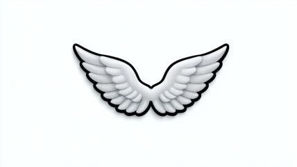 Fototapeta premium White angel wings on a plain background.