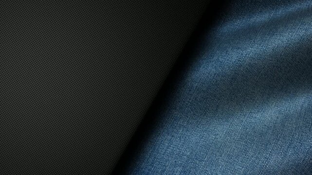 Contemporary business background designed with blue denim texture waves layering smooth motion effects that produce a subtle visually appealing animation for corporate visuals