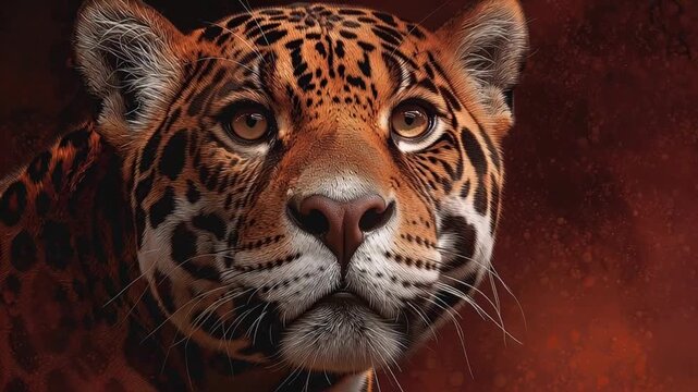 Close-up of a majestic jaguar with a detailed fur pattern