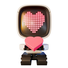 Valentine Cube Robot Front View