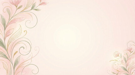Obraz premium Soft pink watercolor floral vines background