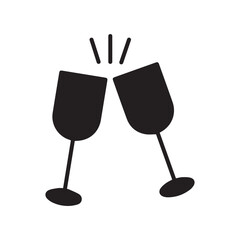 Clinking Champagne Glasses Celebration Silhouette