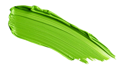 textured abstract lime color paint stroke isolated on transparent background, png