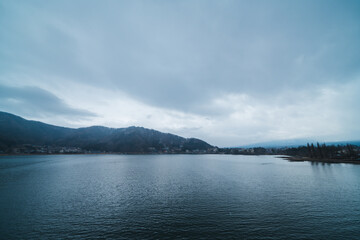 河口湖の美しい風景