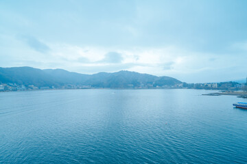 河口湖の美しい風景