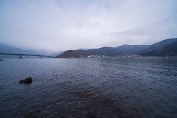河口湖の美しい風景
