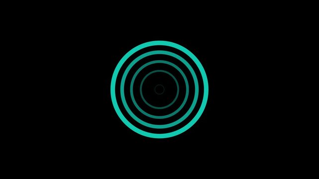 arrow animation waves white circle diffusion animation on the black background.