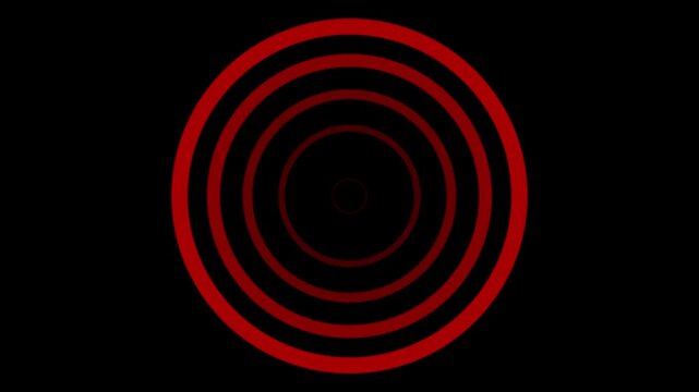 arrow animation waves white circle diffusion animation on the black background.