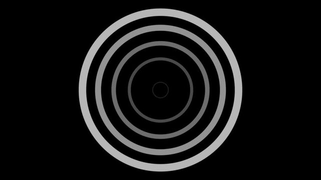 arrow animation waves white circle diffusion animation on the black background.