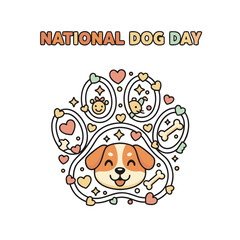 cartoon vector illustration of a girl with flowers smiling