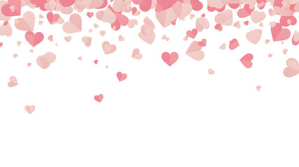 Obraz premium Falling pink cherry blossom petals against a bright white background springtime scene