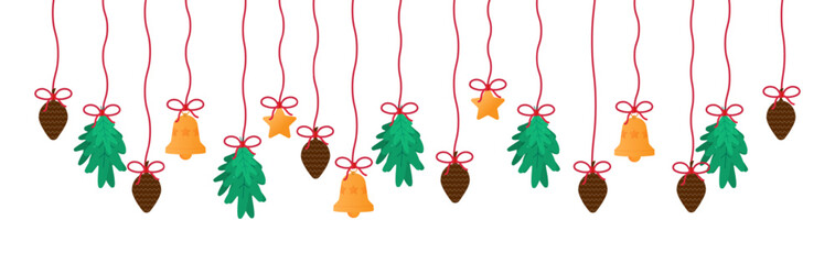 Christmas and New Year ornament designs with transparent background