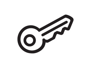 Single Key Icon 2D Vector Line Art Minimalist Style Design Perfect For Modern Interface