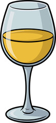 Elegant clear glass filled with golden liquid, suitable for an evening drink alone.