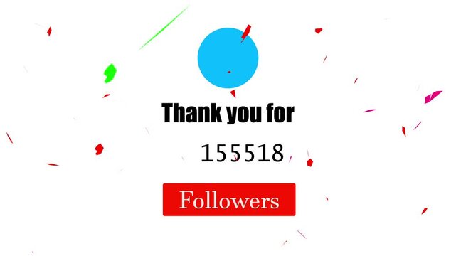 Thank you for 310000 followers celebrate this milestone with a vibrant social media animation featuring incoming follower count, notification icons, and seamless alpha-channel effects for creators.