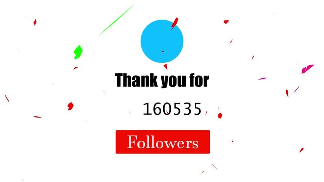 Thank you for 320000 followers celebrate this milestone with a vibrant social media animation featuring incoming follower count, notification icons, and seamless alpha-channel effects for creators.