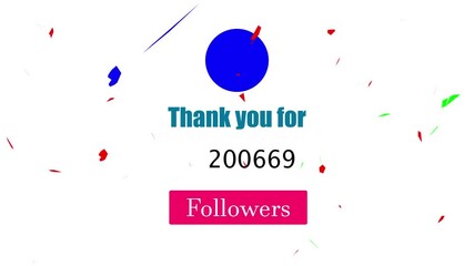 Thank you for 400000 followers celebrate this milestone with a vibrant social media animation featuring incoming follower count, notification icons, and seamless alpha-channel effects for creators.