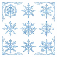 set of snowflakes