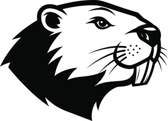 Beaver profile head vector logo