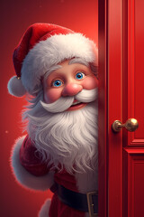 santa claus with christmas tree