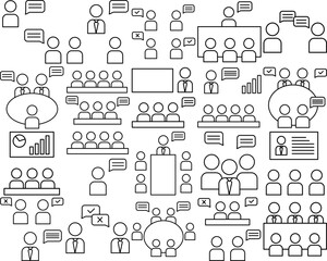 Business Meeting Icon Illustration