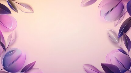 Striking purple foliage with elegant veins presented on soft pastel pink backdrop nature inspired artistic botanical composition.