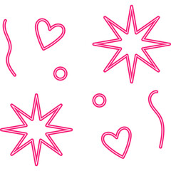 Cute Stars Line Neon