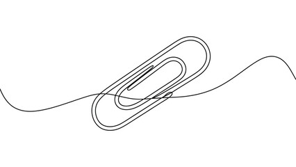  Minimalist line drawing of a paperclip intersected by a curved line—ideal for themes of connection, organization, simplicity, stationery, and elegant graphic design or branding visuals