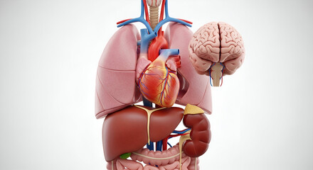 3D render of human organs for education